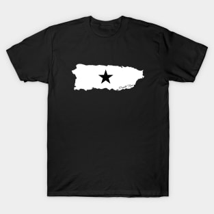 Puerto Rico Mi Isla Estrella Bandera Negra Puerto Rican Island Flag T-Shirt